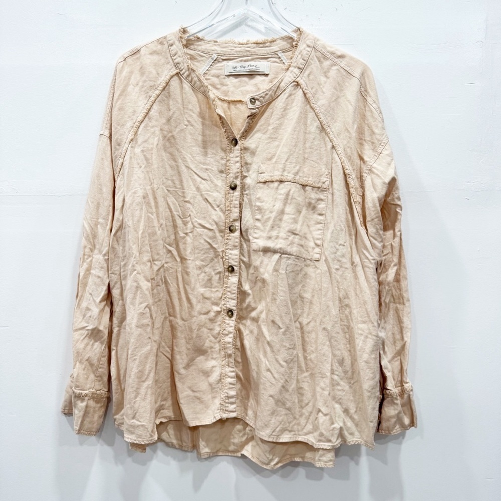 We The Free Keep It Simple Button Down Shirt Fray… - image 1